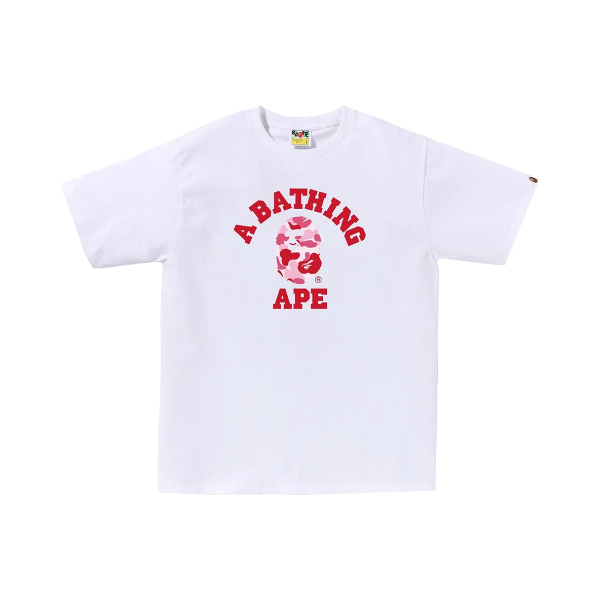 BAPE ABC Camo College Tee 'White / Pink' (2025)