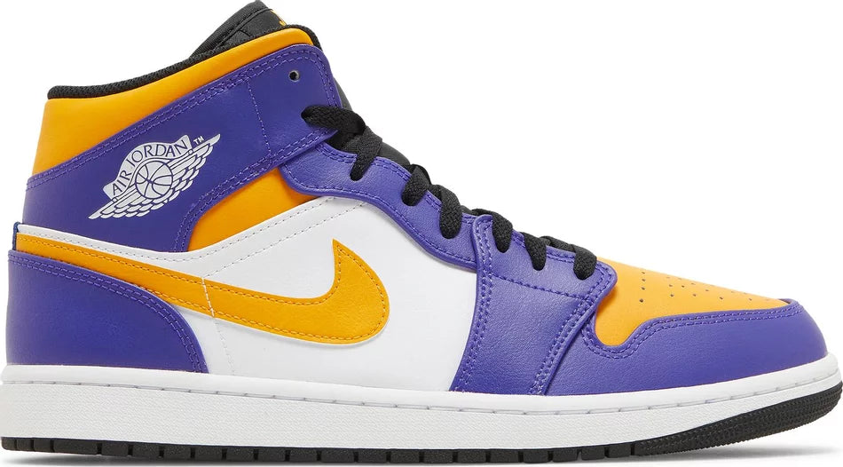 Nike Mens Air Jordan 1 Mid Sneakers - 'Lakers'