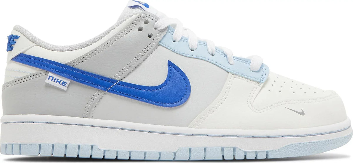 Nike Grade School Womens Dunk Low Sneakers - 'Just Stitch It - Hyper Royal'