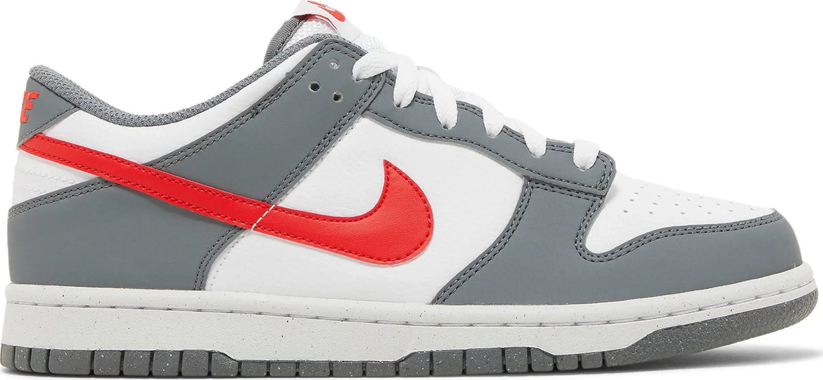Nike Grade School Womens Dunk Low Next Nature Sneakers - 'Smoke Grey Light Crimson'