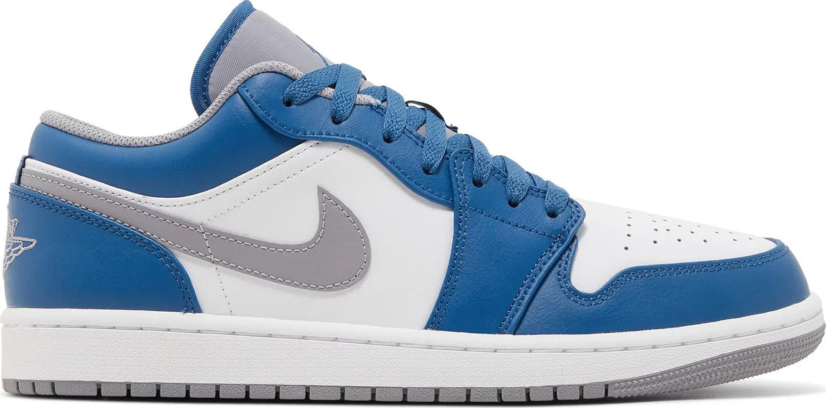 Nike Mens Air Jordan 1 Low Sneakers - 'True Blue Cement'