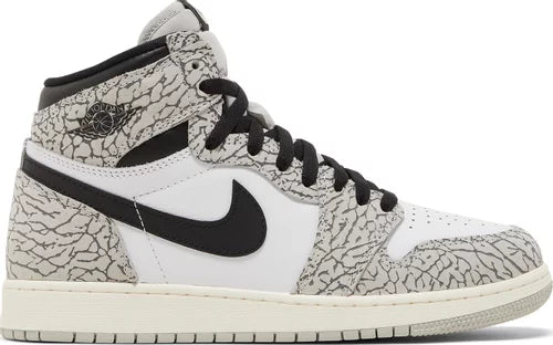 Nike Grade School Womens Air Jordan 1 Retro High OG Sneakers - 'White Cement'