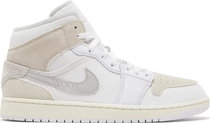 Nike Mens Air Jordan 1 Mid SE Craft Sneakers - 'Inside Out - White Sail'