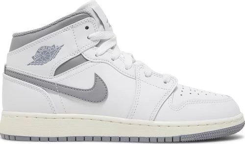 Nike Grade School Womens Air Jordan 1 Mid Sneakers - 'Vintage Grey'