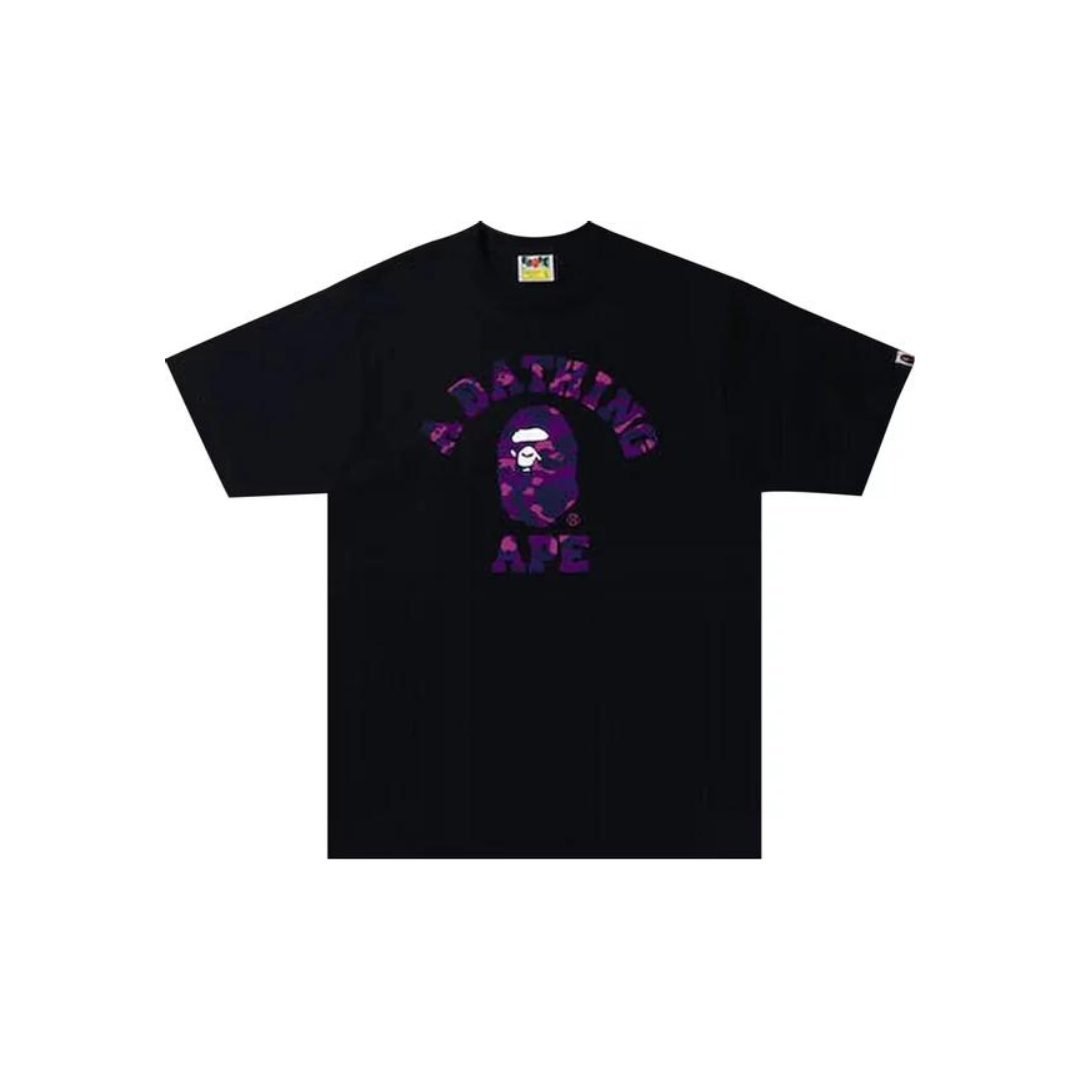 BAPE Color Camo College Tee 'Black / Purple' (2024)