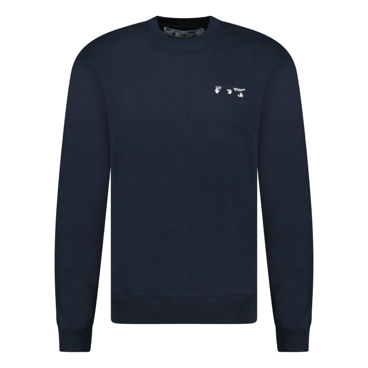 OFF-WHITE LOGO CREW NECK SWEATSHIRT NAVY