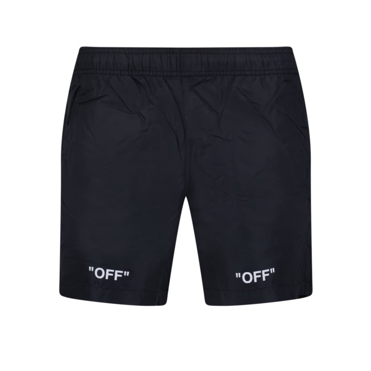 OFF-WHITE "OFF" WRITING DESIGN SWIM SHORTS BLACK