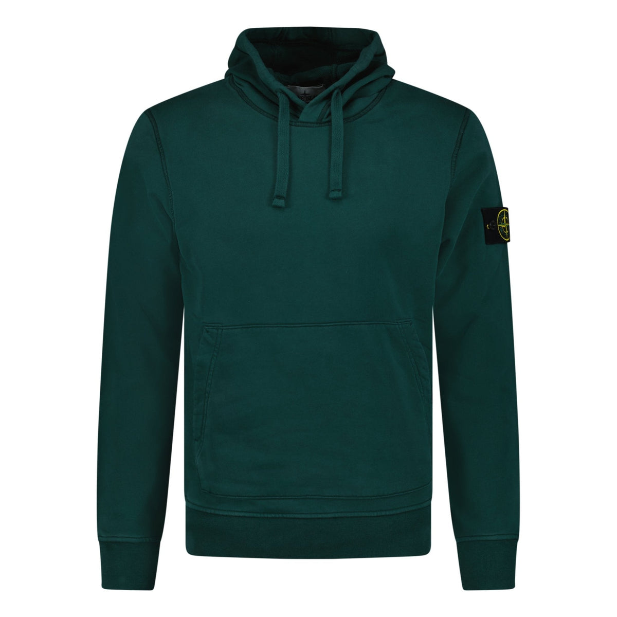 STONE ISLAND BASIC BADGE HOODED SWEATSHIRT DARK GREEN