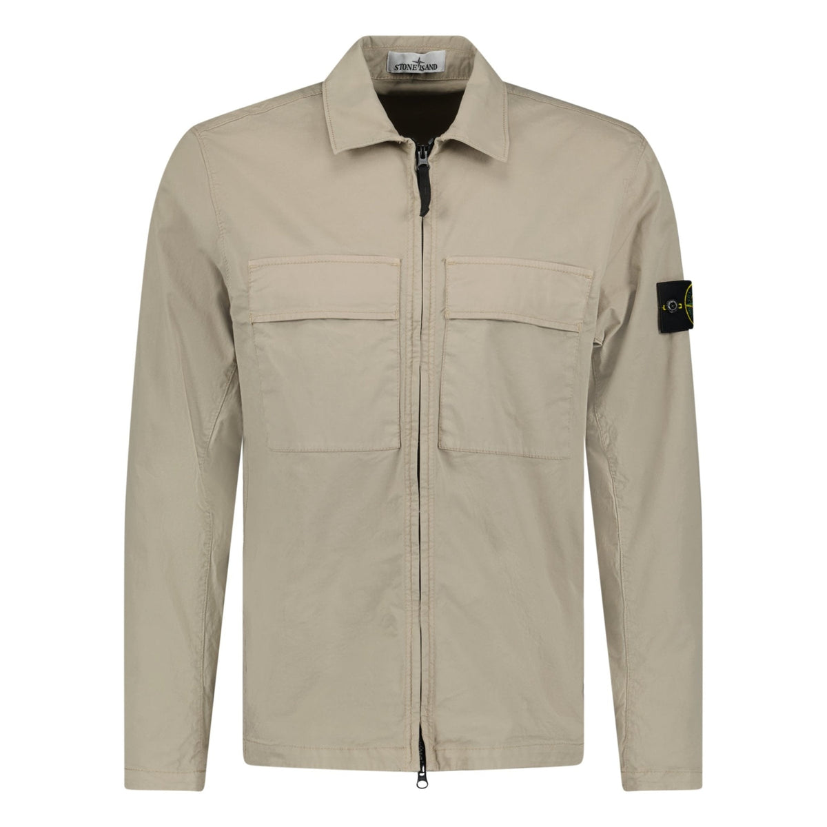 STONE ISLANDZIP UP OVERSHIRT BEIGE