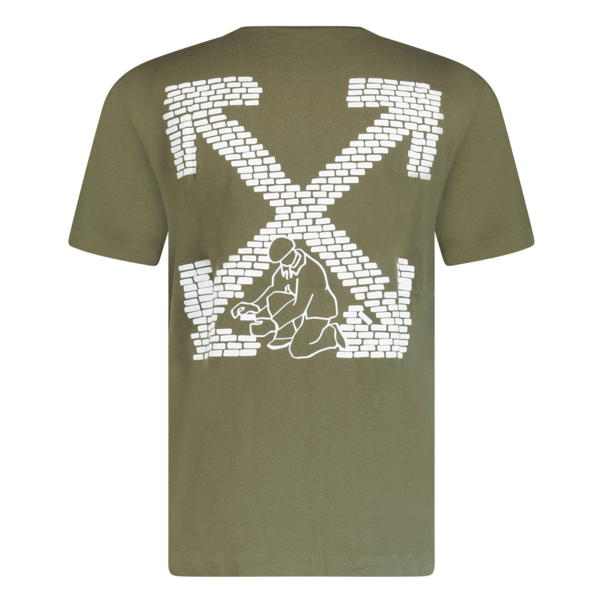 OFF WHITE BRICKS SLIM ARROW T-SHIRT KHAKI GREEN