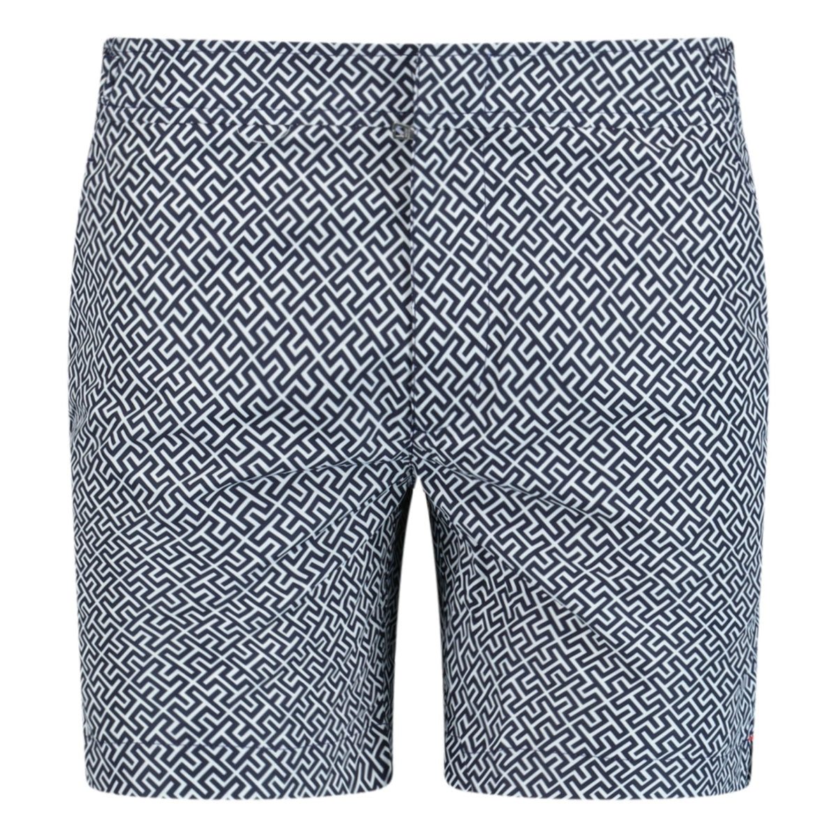 ORLEBAR BROWN BULLDOG TESSELLATED PRINT SWIM SHORTS BLUE / WHITE