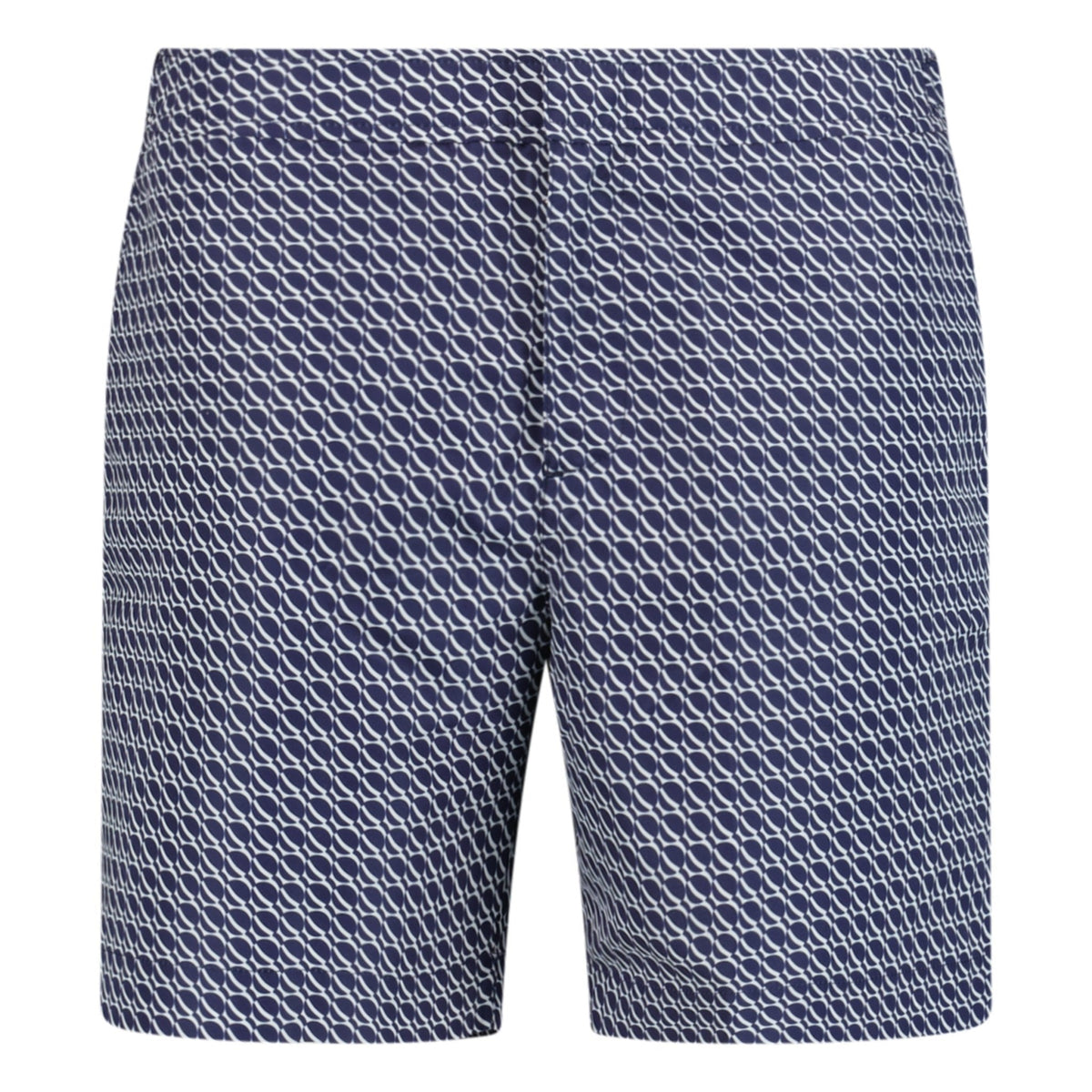ORLEBAR BROWN BULLDOG GEOMETRIC PRINT SWIM SHORTS BLUE