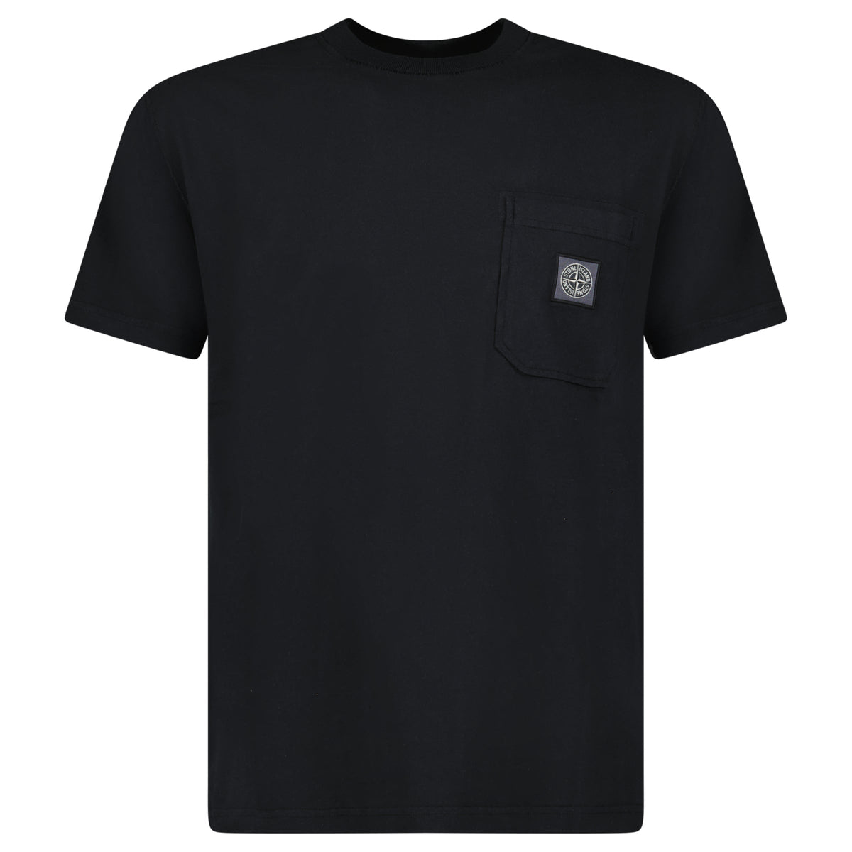 STONE ISLAND COMPASS POCKET LOGO CREWNECK T-SHIRT BLACK