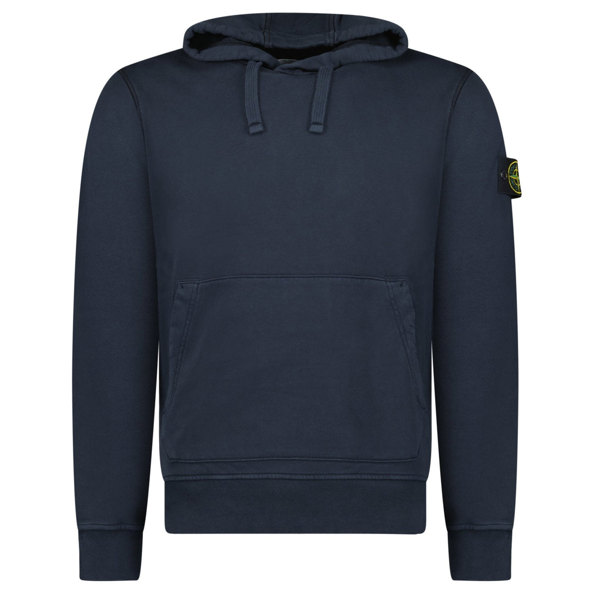 STONE ISLAND BADGE HOODED SWEATSHIRT NAVY