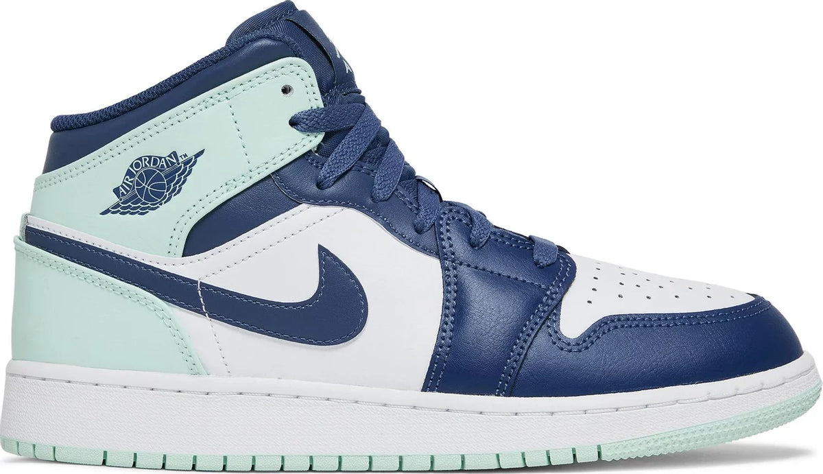 Nike Grade School Womens Air Jordan 1 Mid Sneakers - 'Blue Mint'