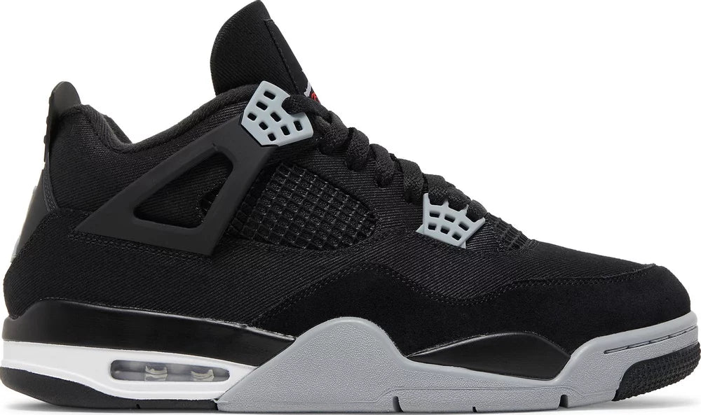 Nike Mens Air Jordan 4 Retro SE Sneakers - 'Black Canvas'