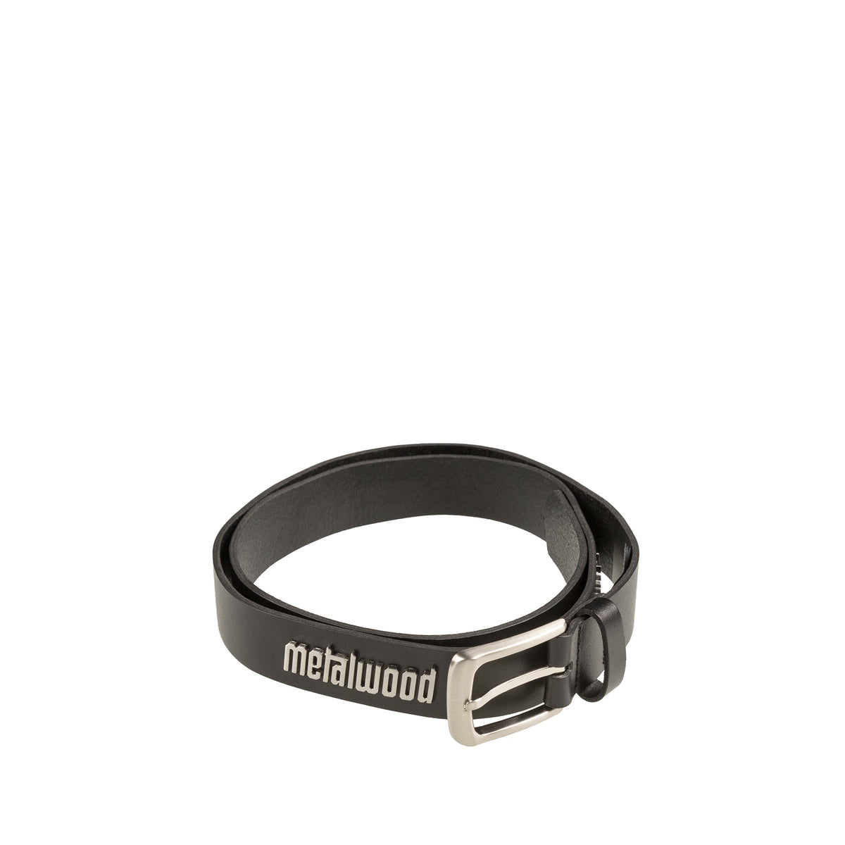 Metalwood Metal Logo Leather Studded Belt