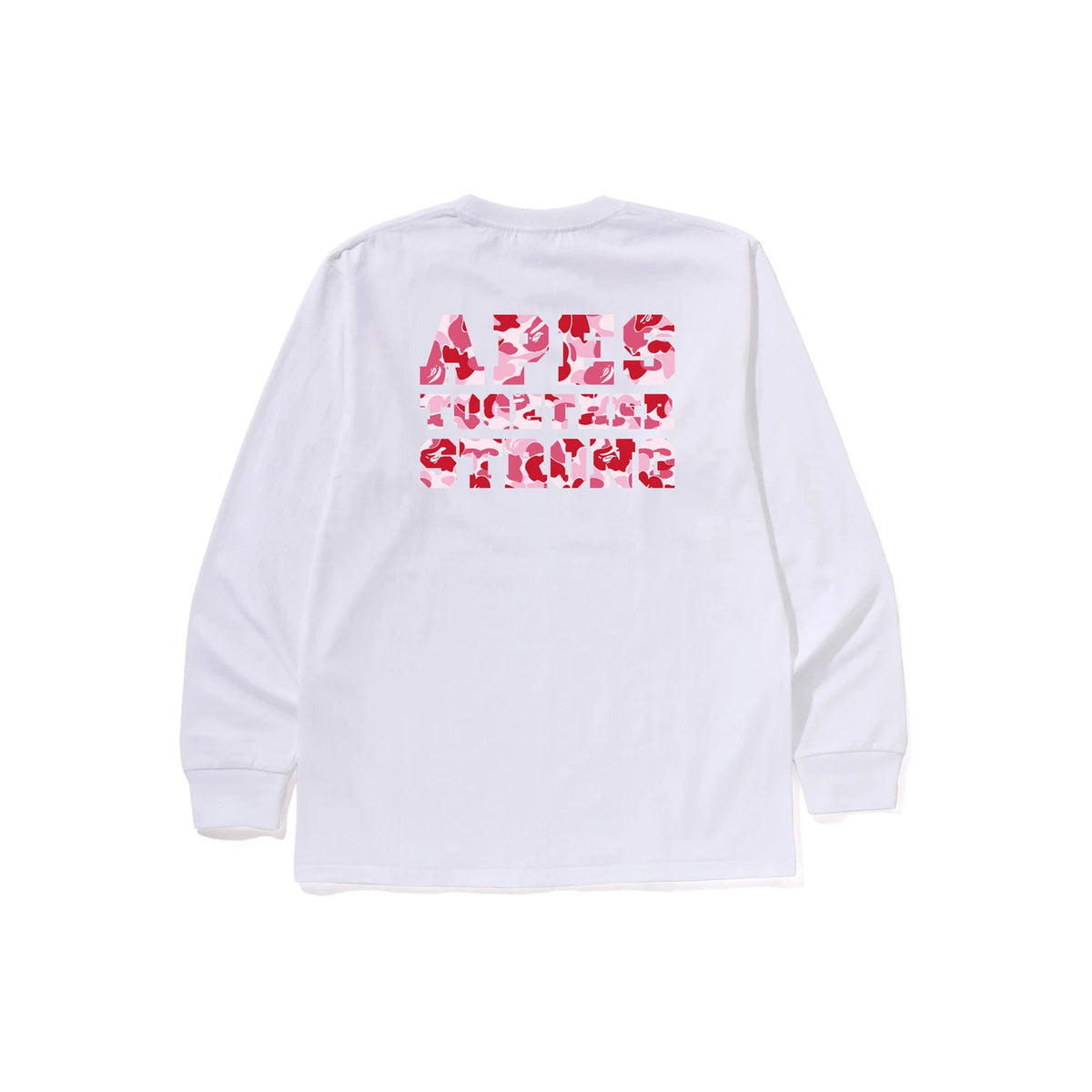BAPE ABC Camo College ATS LS Tee 'White / Pink' (2026)