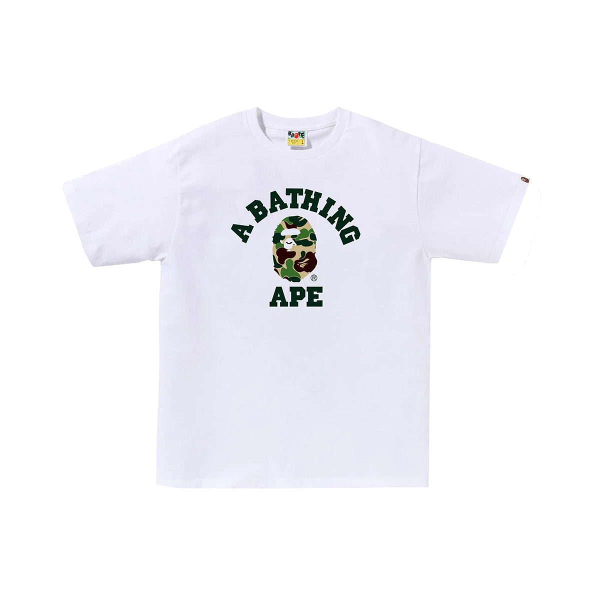 BAPE ABC Camo College Tee 'White / Green' (2025)