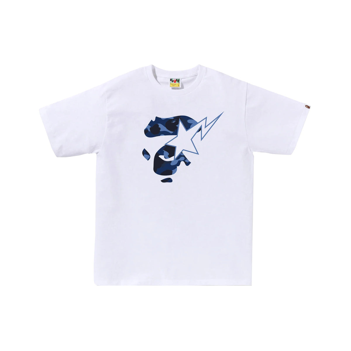 BAPE Color Camo Ape Face STA Tee 'White / Navy' (2025)