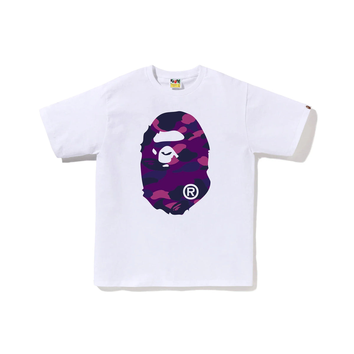 BAPE Color Camo Big Ape Head Tee 'White / Purple'