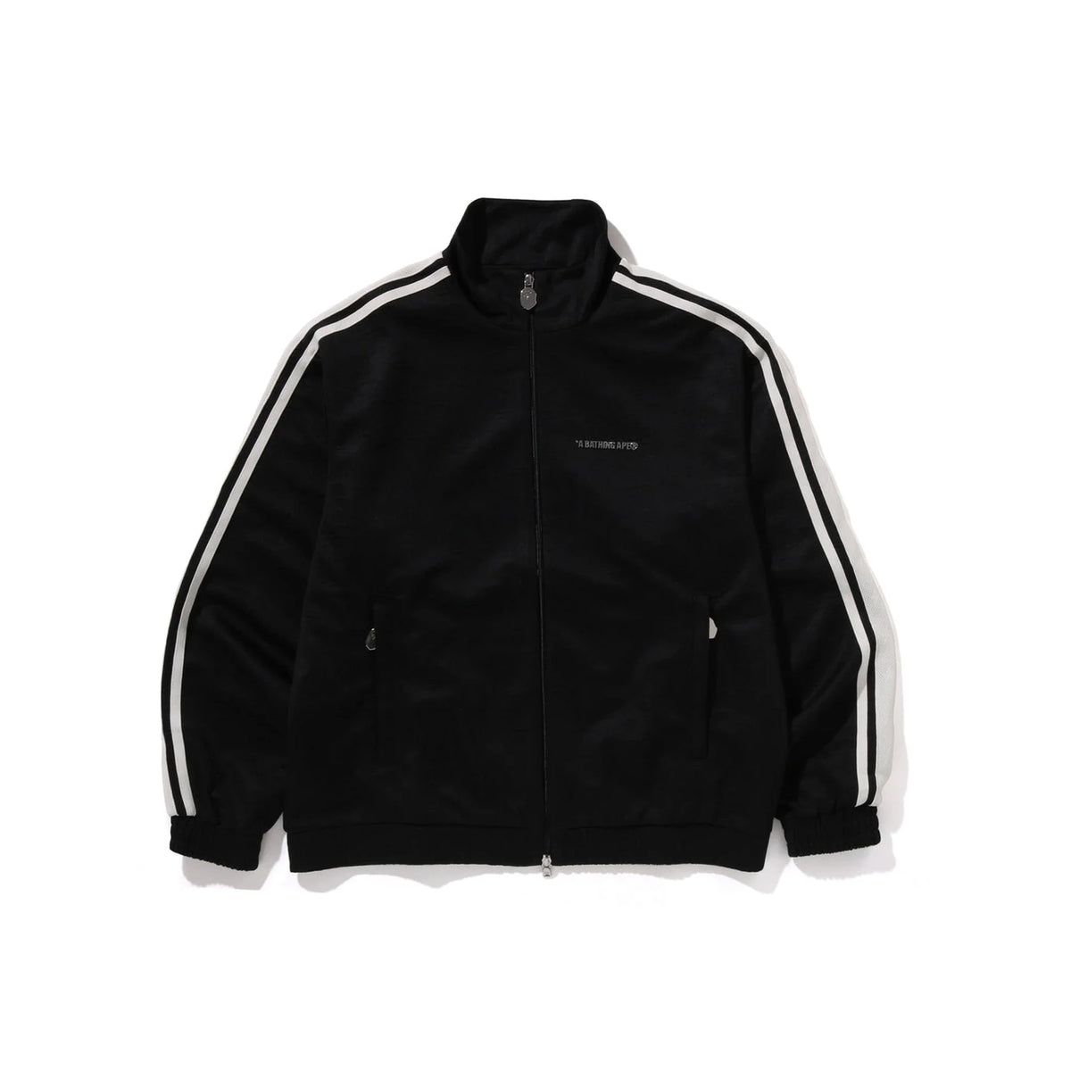 BAPE Line Camo Jacquard Bathing Ape Logo Relaxed Fit Track Jacket 'Black'