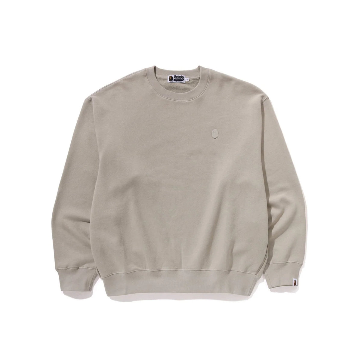 BAPE One Point Relaxed Fit Crewneck Sweatshirt 'Beige'