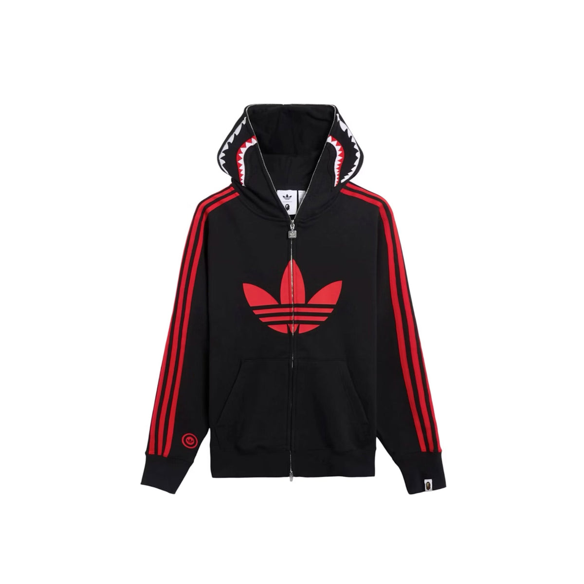 BAPE x adidas Shark Fleece Full Zip Hoodie 'Black' (2025)
