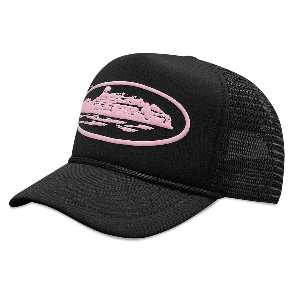 Corteiz Alcatraz Premium Trucker Hat 'Black/Pink' (2024)