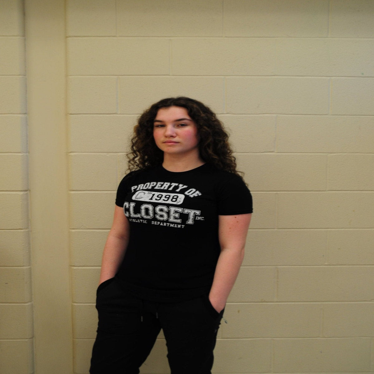 The Closet Inc Women T-Shirt Black "Property Of"- White