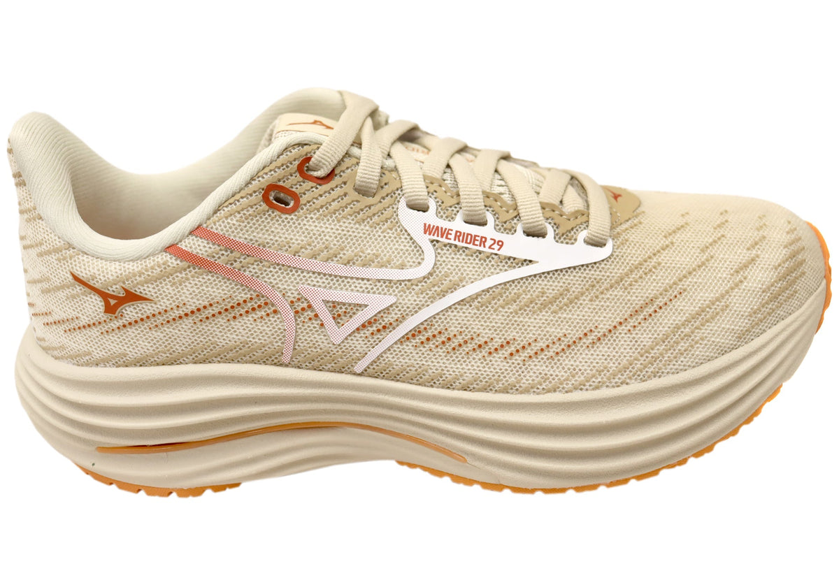 Mizuno Womens Wave Rider 29 Comfortable Running Shoes Summer Sand