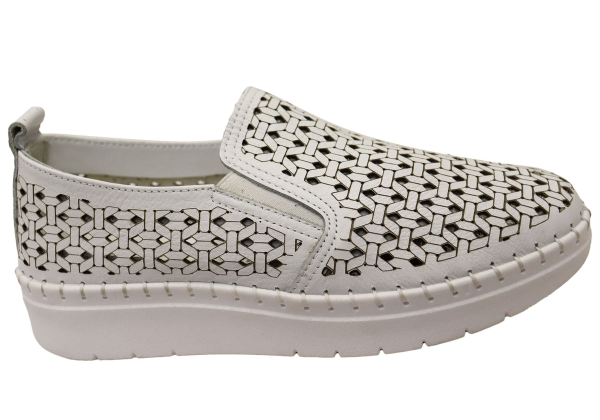 Orizonte Huntlee Womens European Leather Comfortable Slip On Shoes