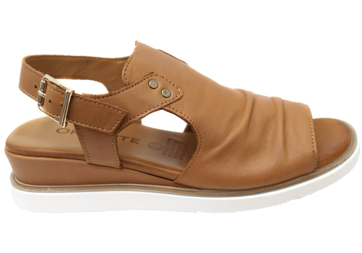 Orizonte Allureease Womens Comfortable European Leather Wedge Sandals