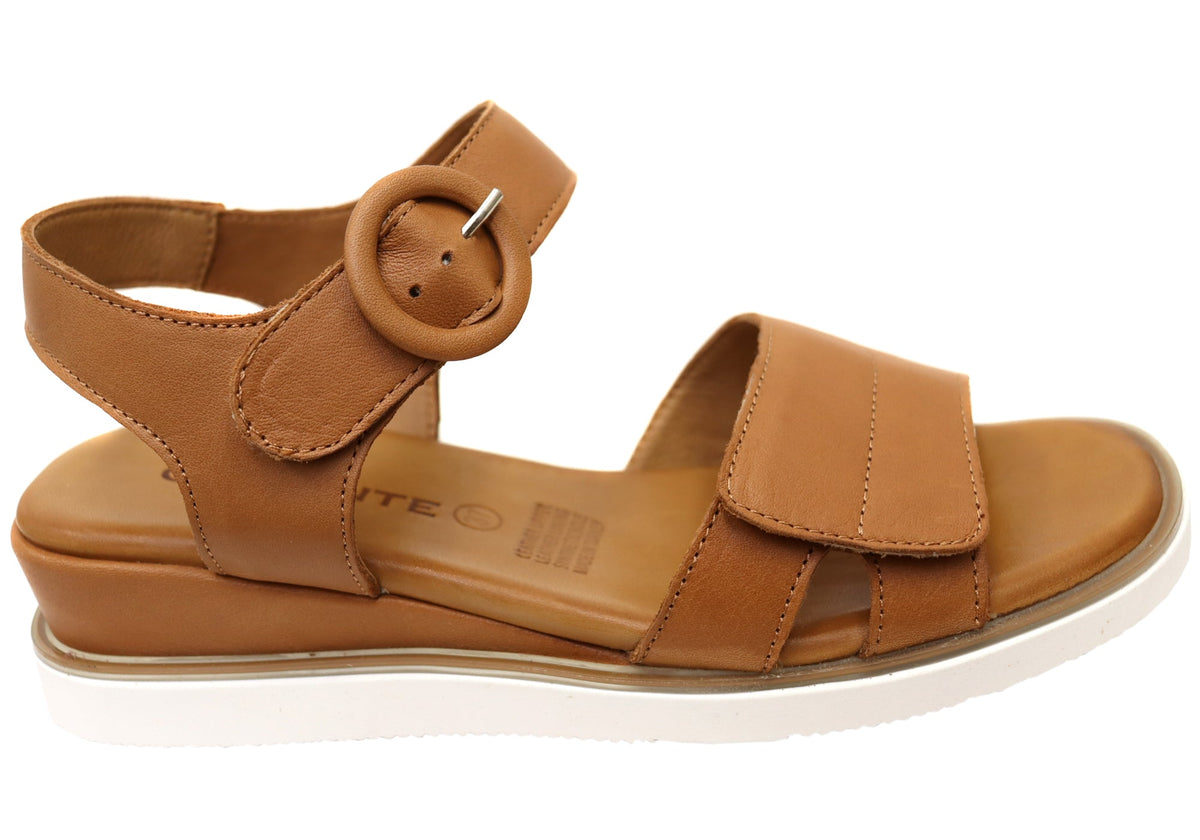 Orizonte Daisysoft Womens Comfortable European Leather Wedge Sandals