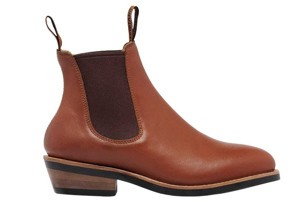 Mustang Womens Signature Pull Up Tan Leather Boots