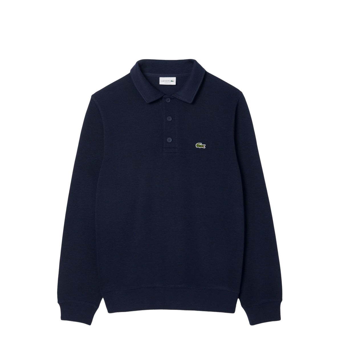 Lacoste Ribbed Cotton Polo Collar Sweatshirt