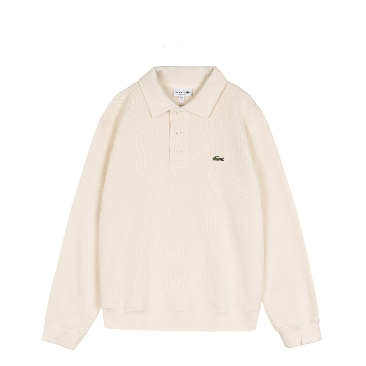 Lacoste Ribbed Cotton Polo Collar Sweatshirt