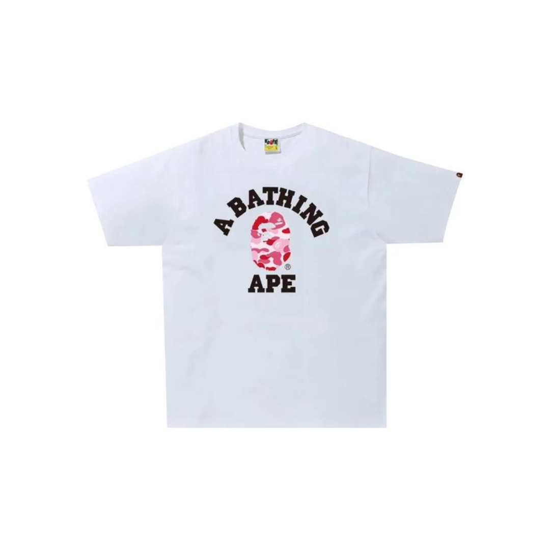 BAPE ABC Camo College Tee 'White/Pink'