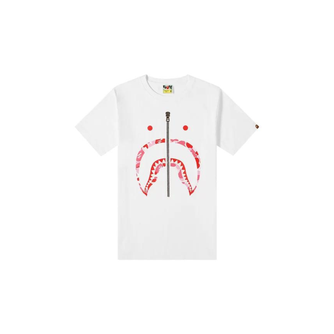 BAPE ABC Camo Shark Tee 'White/Pink'