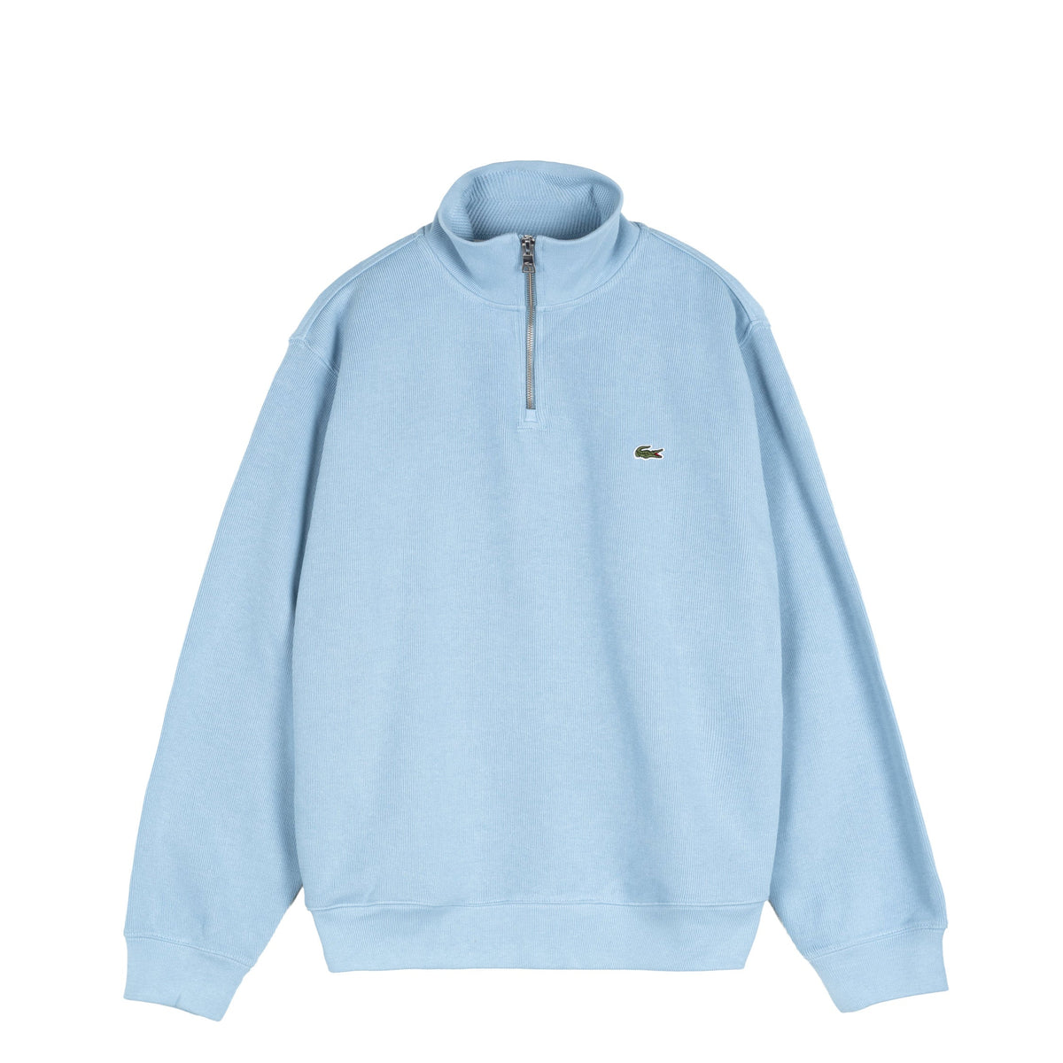 Lacoste Zippered Stand Up Collar Cotton Sweatshirt