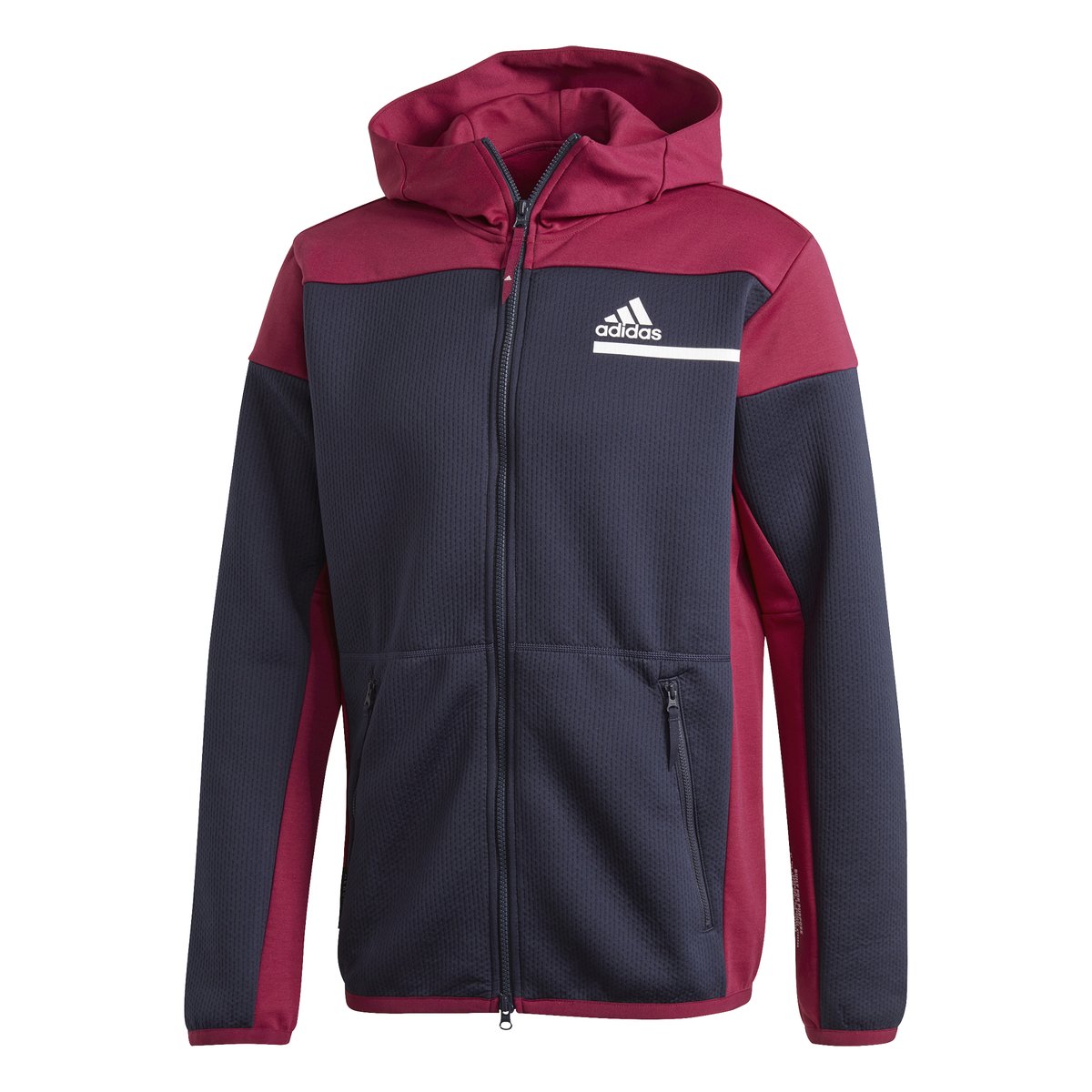 Adidas Men ZNE AERORDY Full Zip Legend Ink Power Berry FT6131