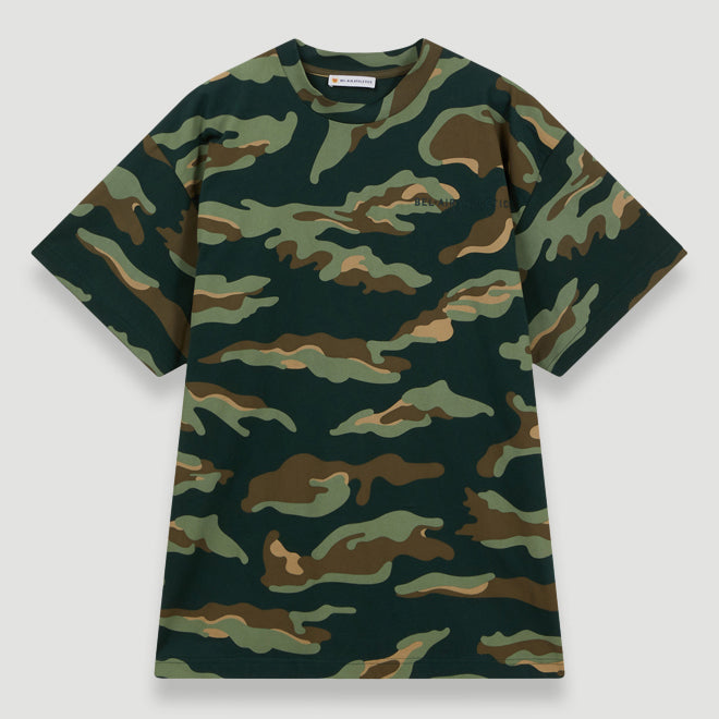 Bel-Air Athletics Men Camo Regular T-Shirt Emb Logo Military Green