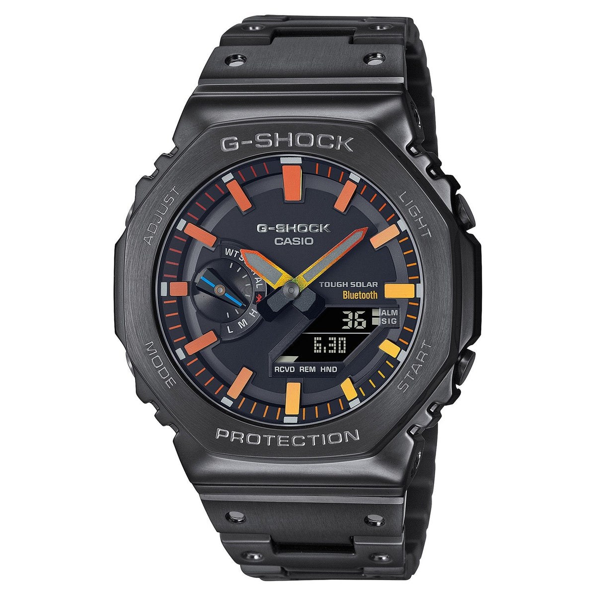 Casio G-Shock 2100 Full Metal Black Orange Yellow GMB2100BPC-1A