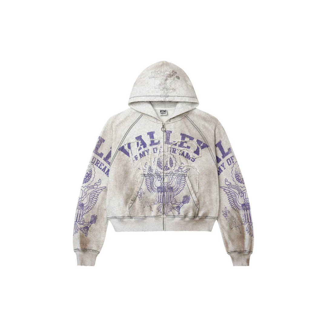 Valley Dreams - Vale Forever Army Zip Up 'Dirt Grey'