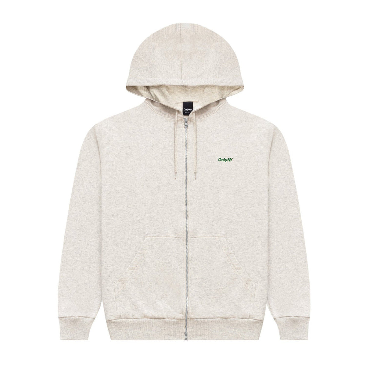 Only NY Thermal Waffle Lined Zip Hoodie Oatmeal Heather