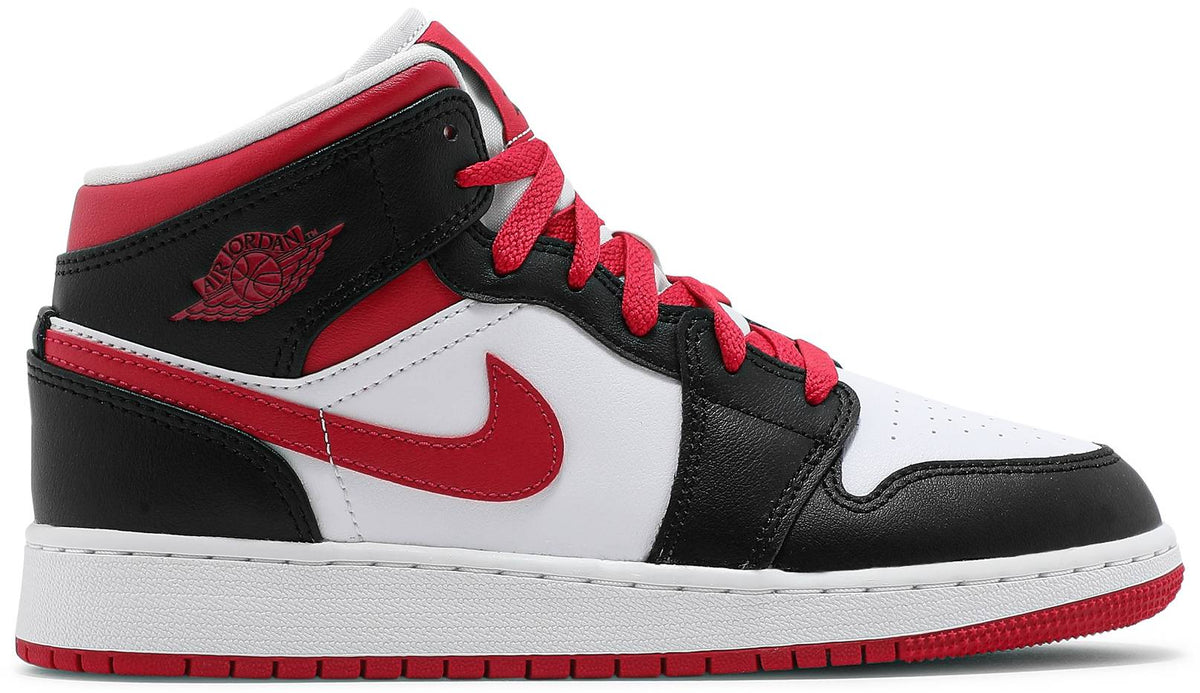 Nike Grade School Womens Air Jordan 1 Mid Sneakers - 'White Very Berry'
