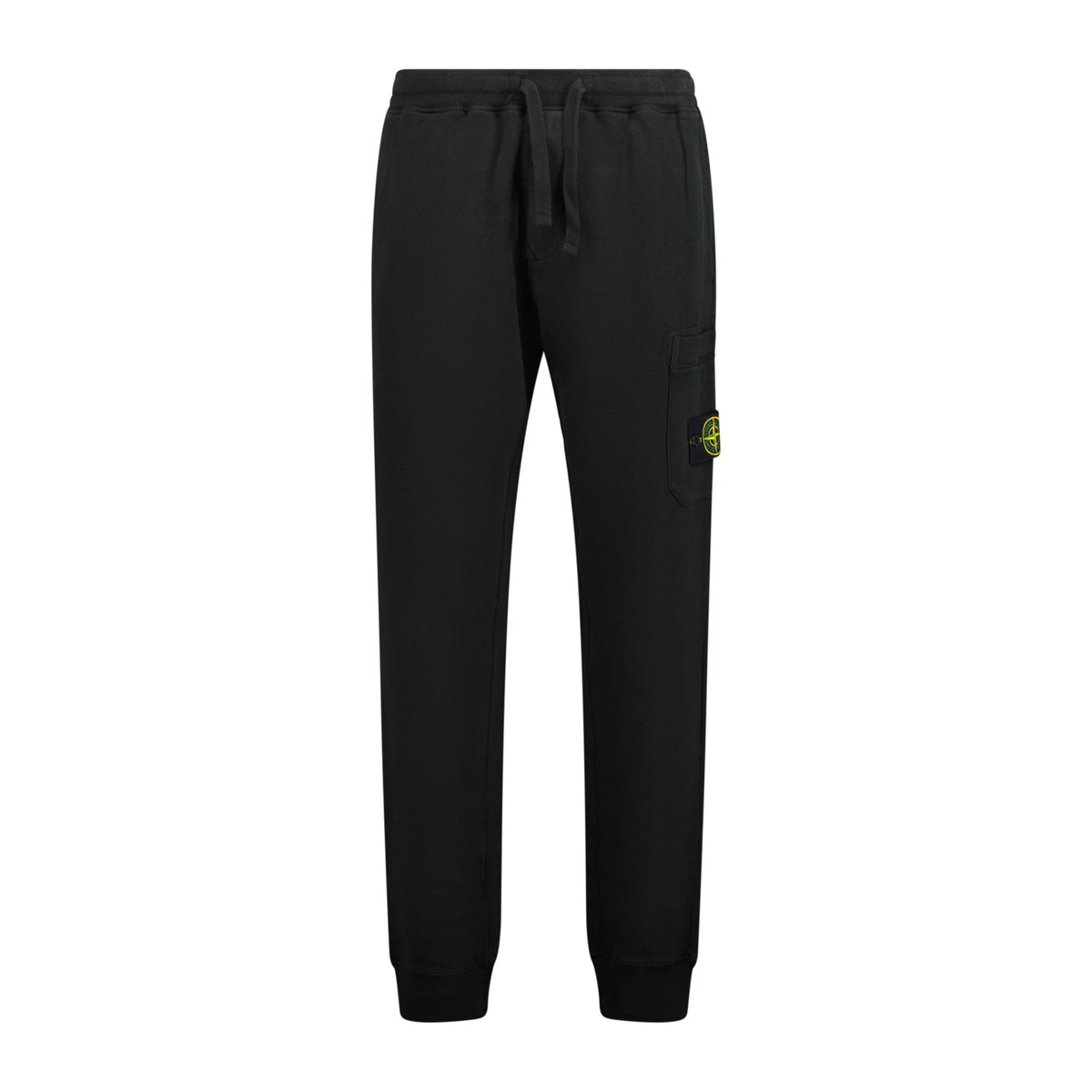 STONE ISLAND BADGE COTTON SWEAT PANTS BLACK