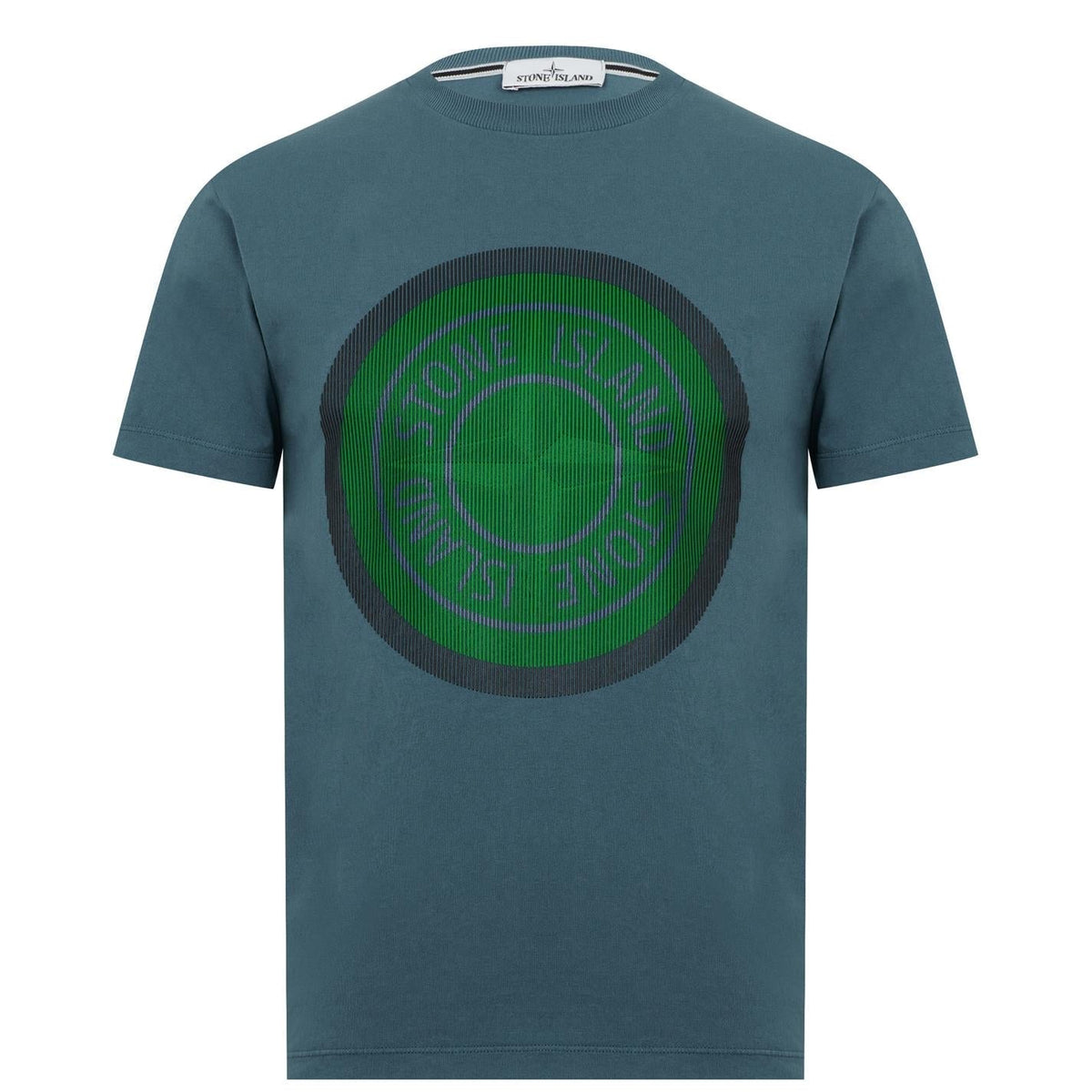 STONE ISLANDCompass Printed Logo T-Shirt Blue & Green