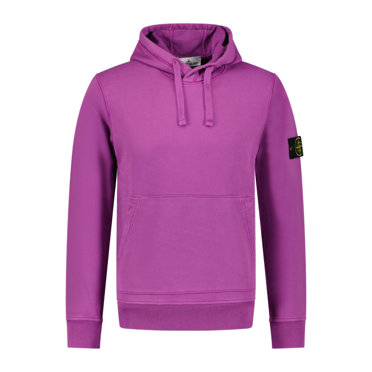 STONE ISLAND COTTON HOODED SWEATSHIRT GRAPE