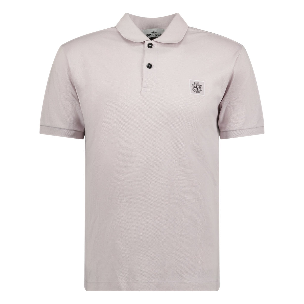 STONE ISLAND COTTON LOGO POLO T-SHIRT QUARTZ PINK